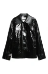 Jil Sander Coated Linen Blazer In Black