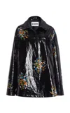Jil Sander Coated Linen Jacket In Black