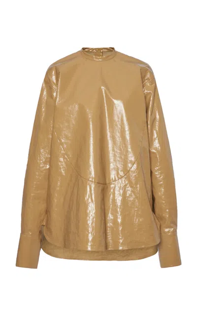Jil Sander Coated Linen Top In Yellow