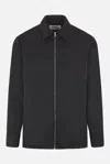 Jil Sander Black Wool Coat With Oversized Sleeves