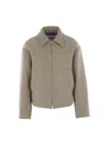 Jil Sander Wool Gabardine Padded Blouson In Gray