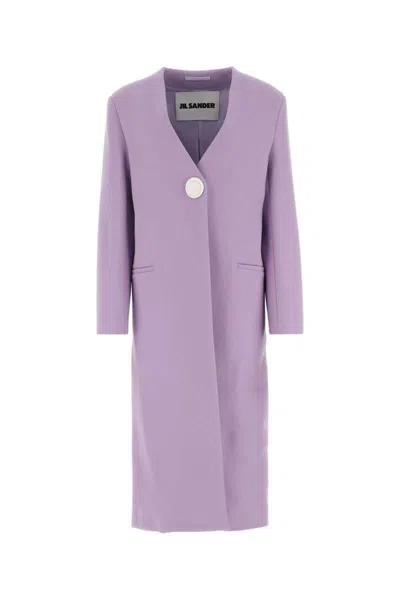 Jil Sander Lilac Cashmere Coat In 529