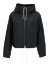 Jil Sander Black Crop Padded Jacket With Drawstring In Polyamide And Silk Woman In Black