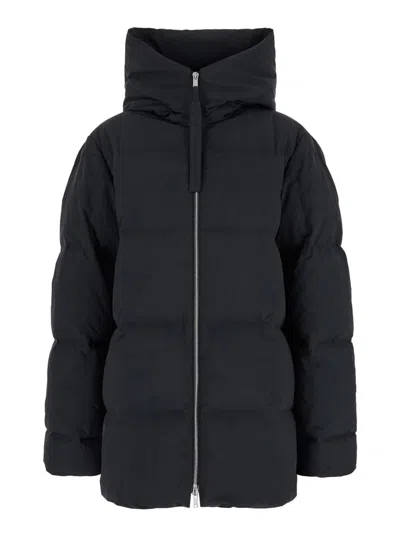 Jil Sander Short Medium Fill Down Puffer 01 In Black