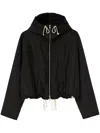 Jil Sander Black Crop Padded Jacket With Drawstring In Polyamide And Silk Woman In Black