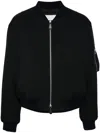Jil Sander Black Zipped Bomber Jacket In Blue
