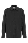 Jil Sander Collared Long Sleeve Wool Blend Tailored Jacket In Gray