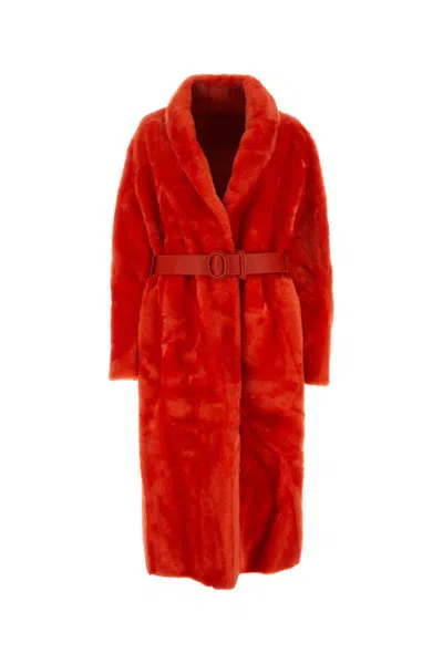 Jil Sander Coats In Red