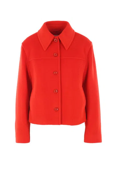 Jil Sander Coats In Red