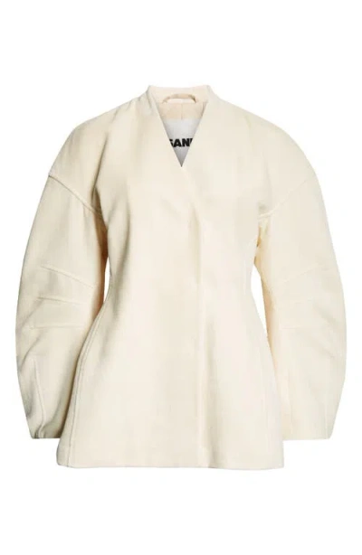 Jil Sander Cocoon Sleeve Collarless Jacket In Dune