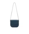 Jil Sander Coin Leather Crossbody Bag In Blue