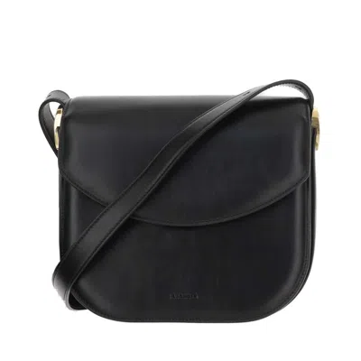 Jil Sander Coin Medium Shoulder Bag In Black