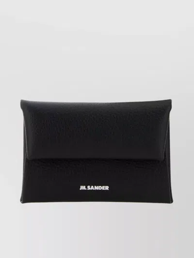 Jil Sander Coin Purse In Leather With Textured Finish