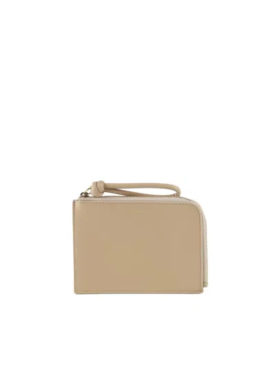 Jil Sander Coin Purse With Logo In Nude