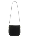 Jil Sander Leather Coin Shoulder Bag With Gold-tone Clasp In Black