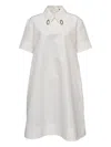 Jil Sander Collar-detail Short-sleeve Dress In White