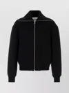 Jil Sander Black Wool Sweather With Zip Up Element