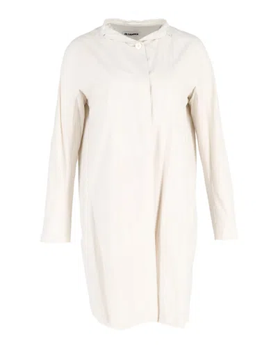 Jil Sander Collared Dress In Ivory Cotton In White