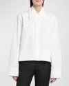 Jil Sander Collared Long-sleeve Boxy Shirt In Optic Whit