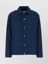 Jil Sander Collared Neck Taffeta Jacket Long Sleeves In Blue