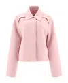Jil Sander Collared Cropped Jackets Long Sleeves In Pink