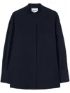 Jil Sander Collarless Button-front Shirt In 蓝色