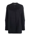 Jil Sander Collarless Button-front Shirt In Black