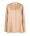 Jil Sander Collarless Button-front Shirt In Nude