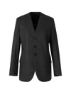 Jil Sander Collarless Button-up Jacket In Gray