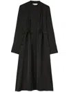 Jil Sander Collarless Midi Dress In Black