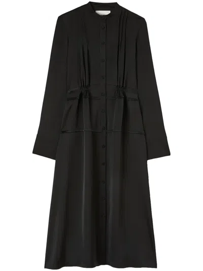 Jil Sander Collarless Midi Dress In Black