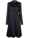 Jil Sander Collarless Midi Dress In Blue