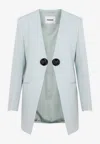 Jil Sander Collarless Wool Blazer In Multi