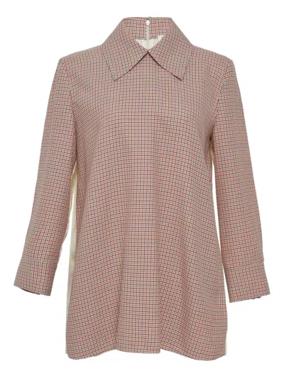 Jil Sander College Checked Top In Red