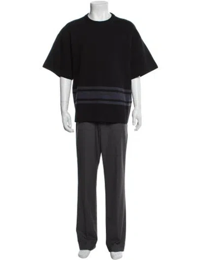 Pre-owned Jil Sander Colorblock Pattern Crew Neck T-shirt In Gray