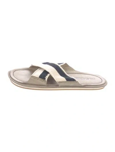 Pre-owned Jil Sander Colorblock Pattern Slides In Neutral