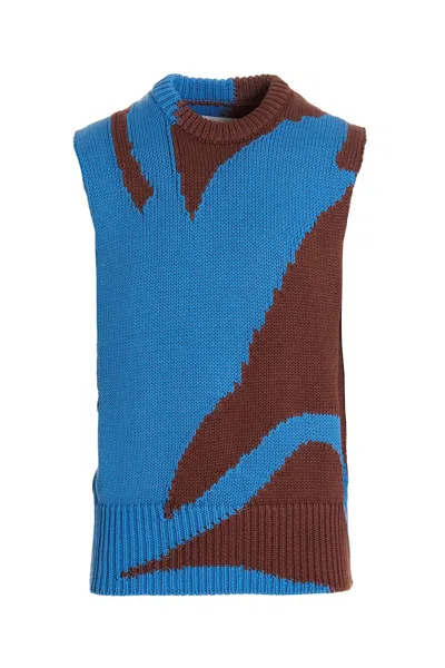 Jil Sander Colorblock Vest In Multicolor
