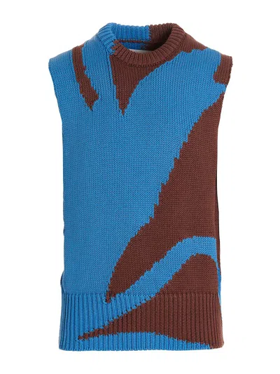 Jil Sander Colorblock Vest In Multicolor