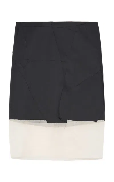 Jil Sander Colorblocked Midi Skirt In Black