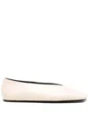 Jil Sander 5mm Suede Ballerina Flats In White