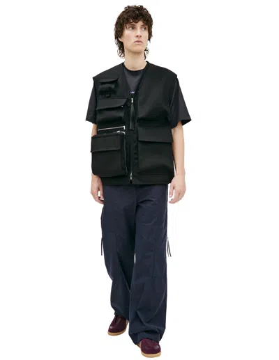 Jil Sander Combination Vest With Patch Pockets In Black
