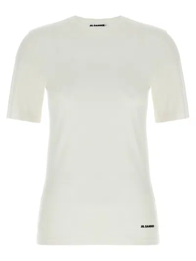 Jil Sander Comfort Fit White Logo T-shirt