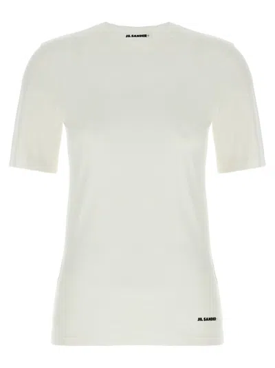 JIL SANDER COMFORT FIT WHITE LOGO T-SHIRT