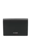 Jil Sander Logo Detailed Bi-fold Wallet In Black