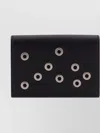 Jil Sander Compact Leather Cardholder Featuring Metal Eyelets In Black