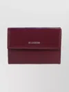 Jil Sander Compact Leather Wallet For Essentials In Red