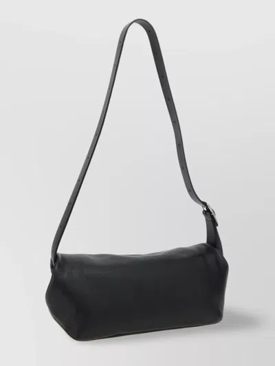 Jil Sander Compact Shoulder Bag Adjustable Strap In Black