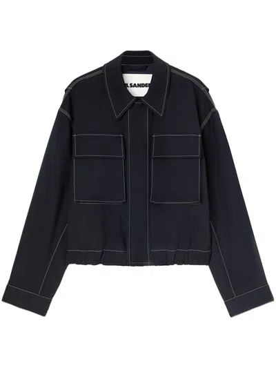 Jil Sander Concealed Fastening Shirt Jacket In Black
