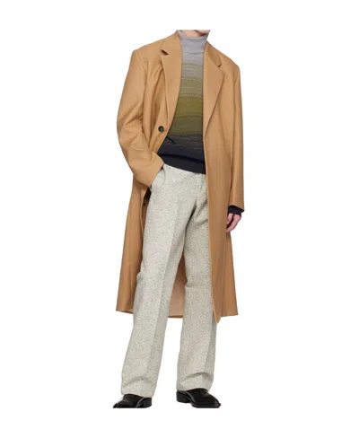 Jil Sander Concealed Front Fastening Coat In Nude