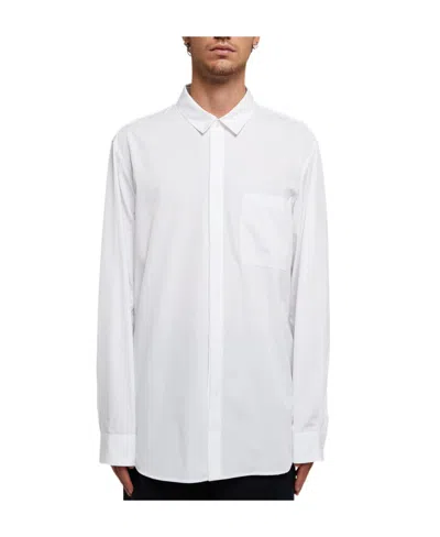 Jil Sander Concealed-front Fastening Poplin Shirt In White